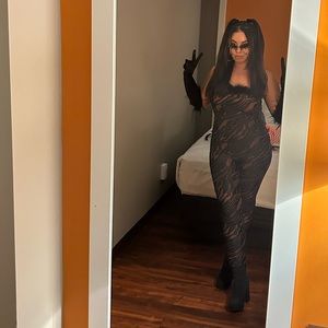 Akira striped jumpsuit- brown and black